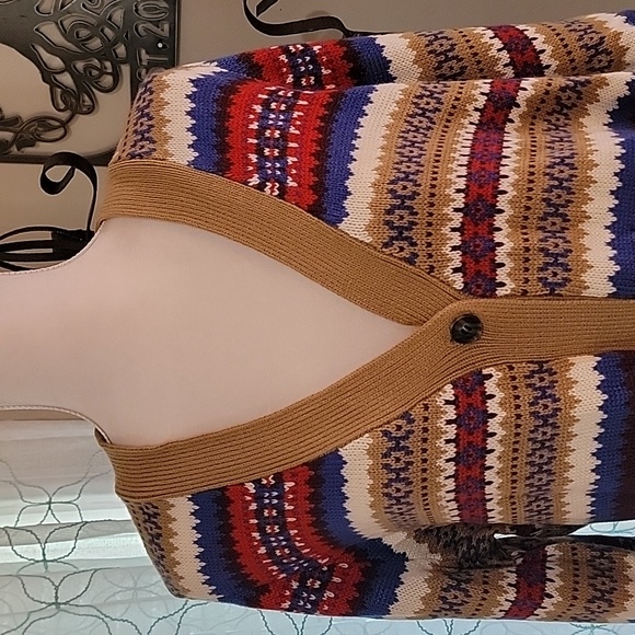 Lane Bryant Faur Isle Boho Cardigan Sweater Women's Plus Size 18/20 - Picture 2 of 10